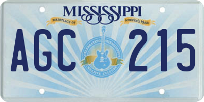 MS license plate AGC215