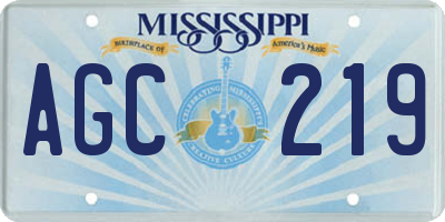 MS license plate AGC219