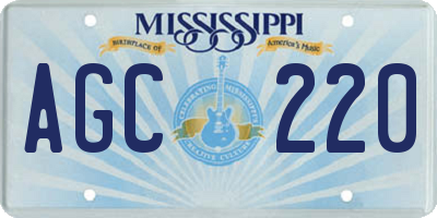 MS license plate AGC220