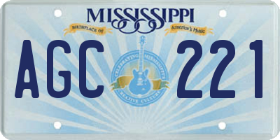 MS license plate AGC221