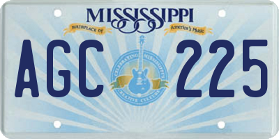 MS license plate AGC225