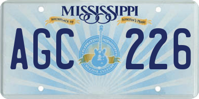MS license plate AGC226