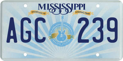 MS license plate AGC239