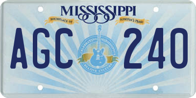 MS license plate AGC240