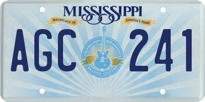 MS license plate AGC241