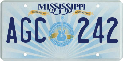 MS license plate AGC242