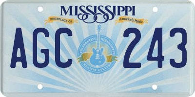 MS license plate AGC243
