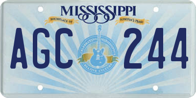 MS license plate AGC244