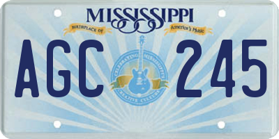 MS license plate AGC245