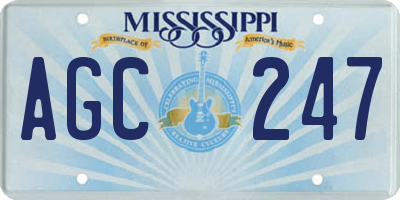 MS license plate AGC247