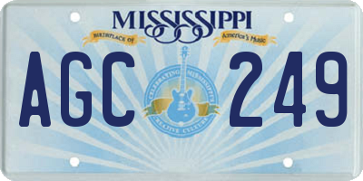 MS license plate AGC249