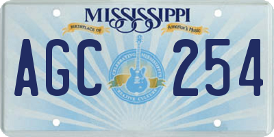 MS license plate AGC254