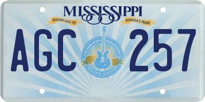 MS license plate AGC257