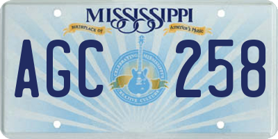 MS license plate AGC258