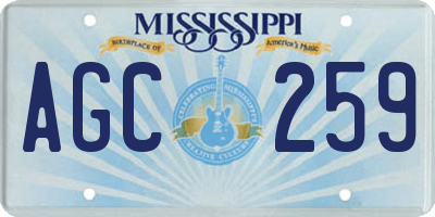MS license plate AGC259