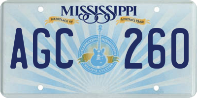 MS license plate AGC260