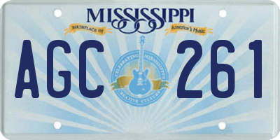MS license plate AGC261