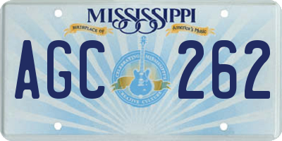 MS license plate AGC262