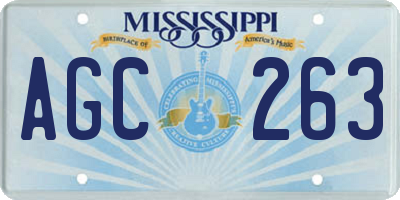 MS license plate AGC263