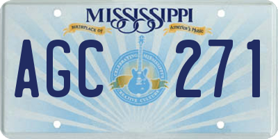 MS license plate AGC271