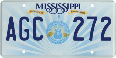 MS license plate AGC272