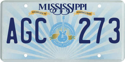 MS license plate AGC273