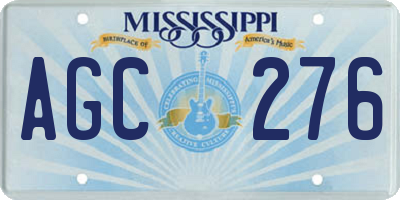MS license plate AGC276