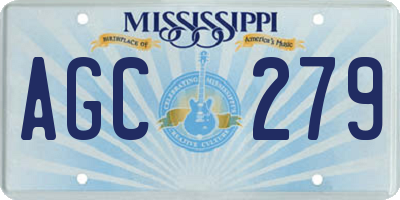 MS license plate AGC279