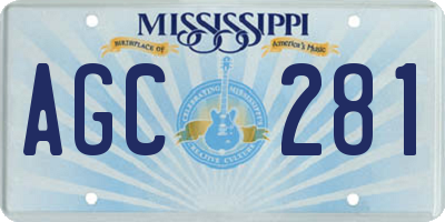 MS license plate AGC281