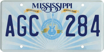 MS license plate AGC284