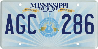 MS license plate AGC286