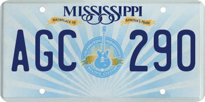 MS license plate AGC290