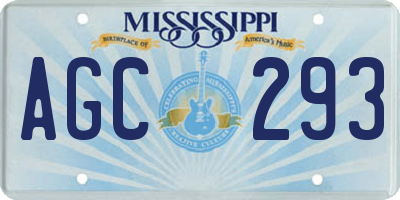 MS license plate AGC293