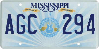 MS license plate AGC294