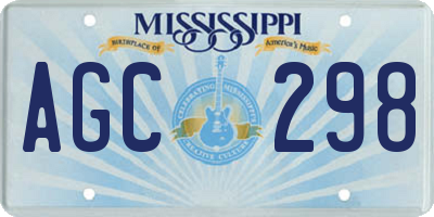 MS license plate AGC298
