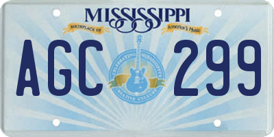 MS license plate AGC299