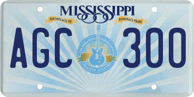 MS license plate AGC300