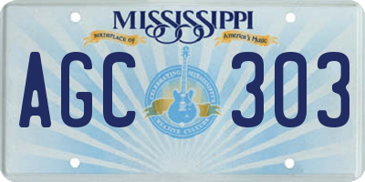 MS license plate AGC303