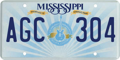 MS license plate AGC304