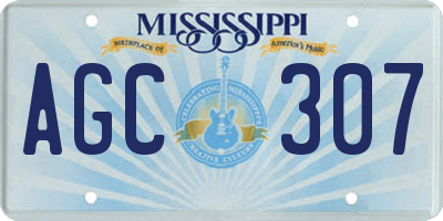 MS license plate AGC307