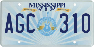 MS license plate AGC310