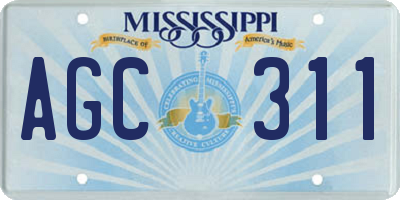MS license plate AGC311