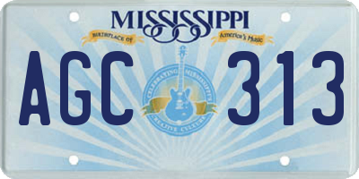 MS license plate AGC313