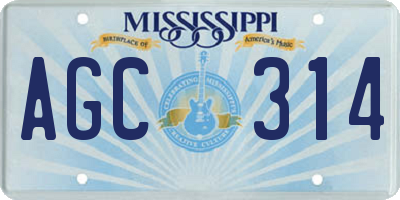 MS license plate AGC314