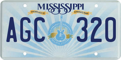 MS license plate AGC320