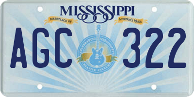 MS license plate AGC322