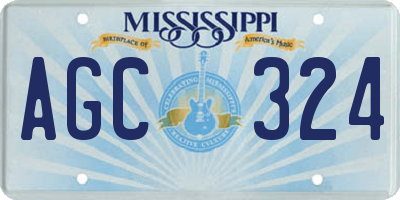 MS license plate AGC324