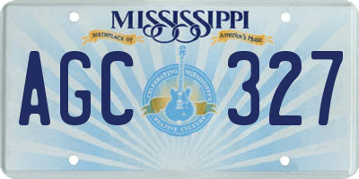 MS license plate AGC327
