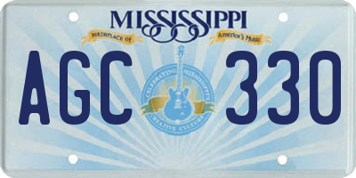MS license plate AGC330
