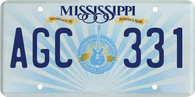 MS license plate AGC331